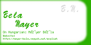 bela mayer business card